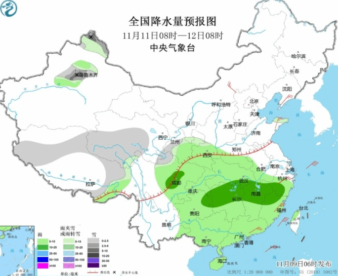 中东部地区将出现大风降温天气 江南等地有较强降雨