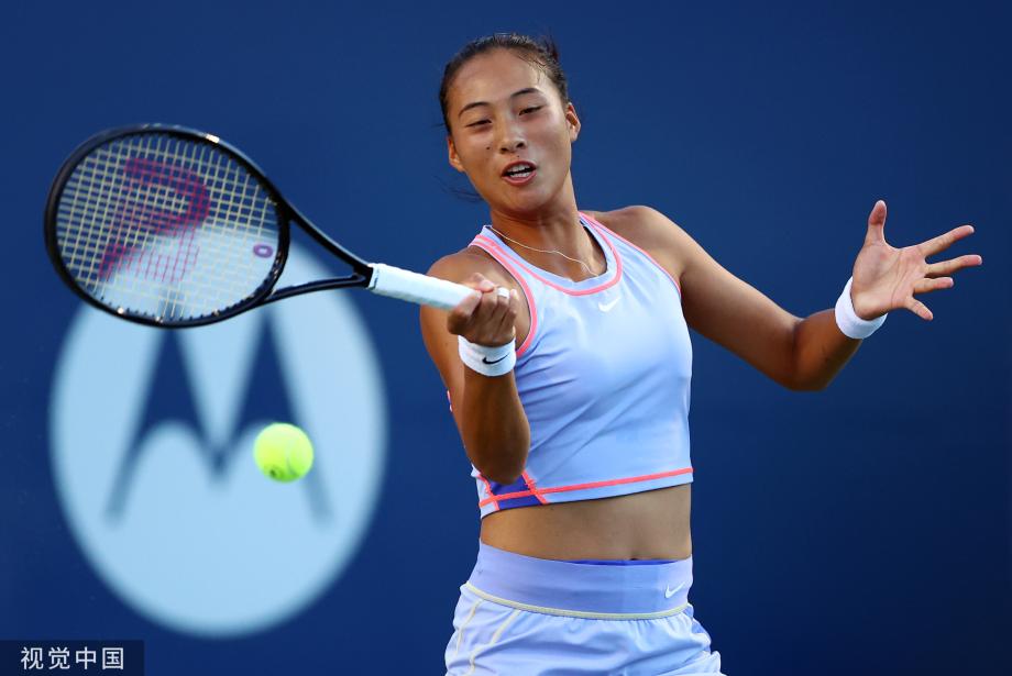 [圖]鄭欽文2-1安德萊斯庫 首進(jìn)WTA1000八強(qiáng)