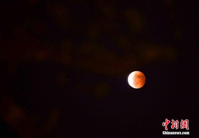 資料圖：“紅月亮”亮相福州上空。王東明 攝