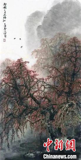 朱永成作品《南國(guó)三月木棉紅》 高劍父紀(jì)念館 供圖 朱永成作品《南國(guó)三月木棉紅》 高劍父紀(jì)念館 供圖