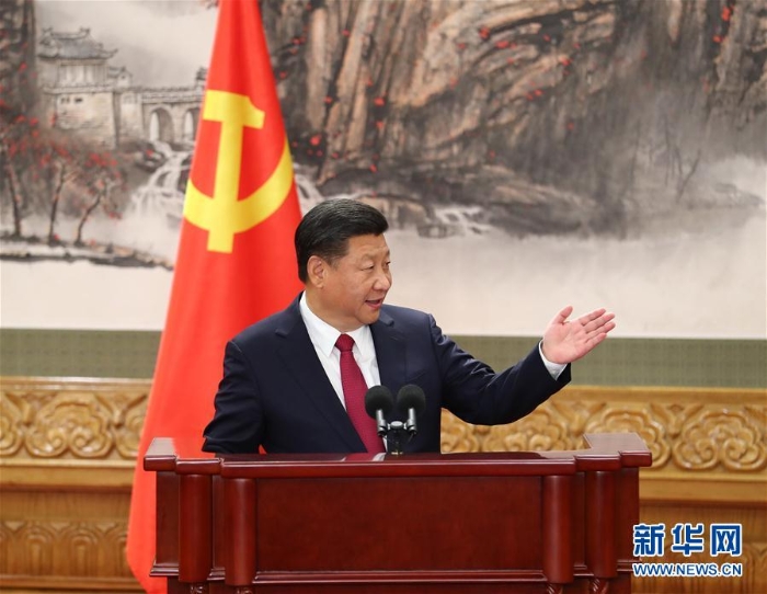 （十九大·XHDW）（4）習(xí)近平等十九屆中央政治局常委與中外記者見面