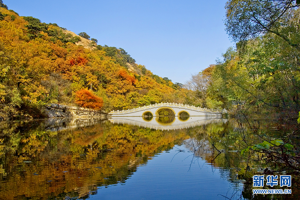 圖為千山旅游景區(qū)內(nèi)的“龍?zhí)丁?。新華網(wǎng)發(fā)（錢程 攝）